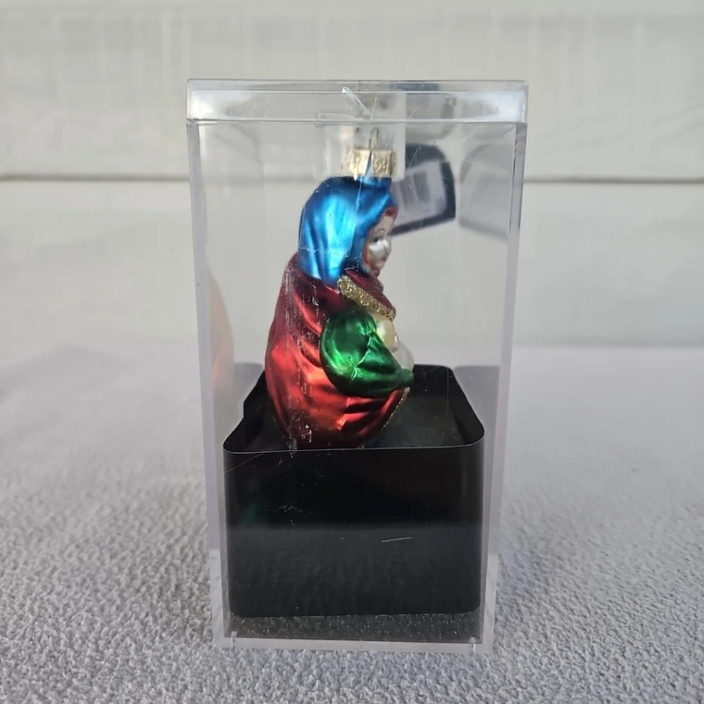 GKI Bethleham Madonna and Child Ornament Blown Glass Christmas Xmas Holiday